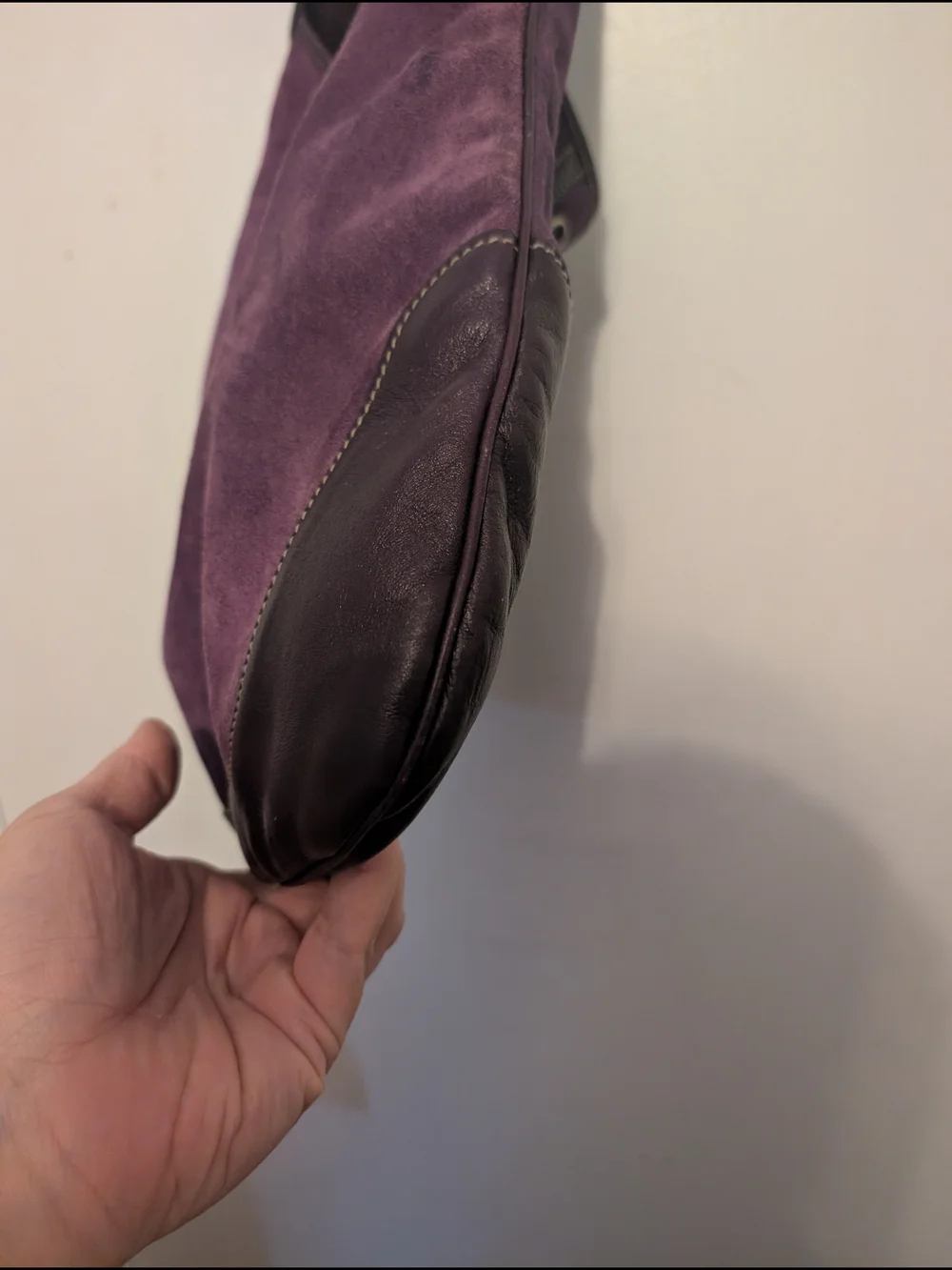Purple Studded Hobo Shoulder Bag